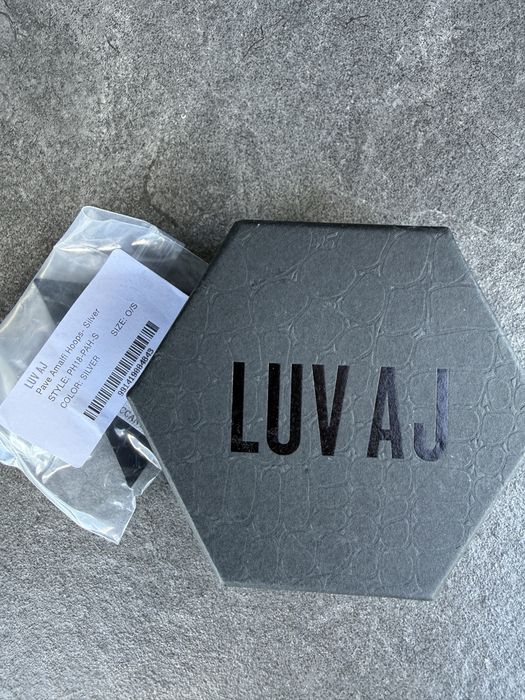 Сріблясті сережки-кільця Luv Aj Pave Amalfi Hoops (Оригінал) НОВІ