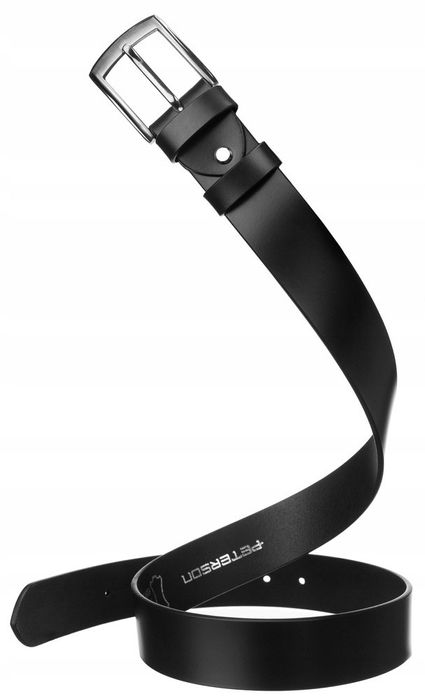 skórzany pasek męski z klasyczną klamrą - peterson 95