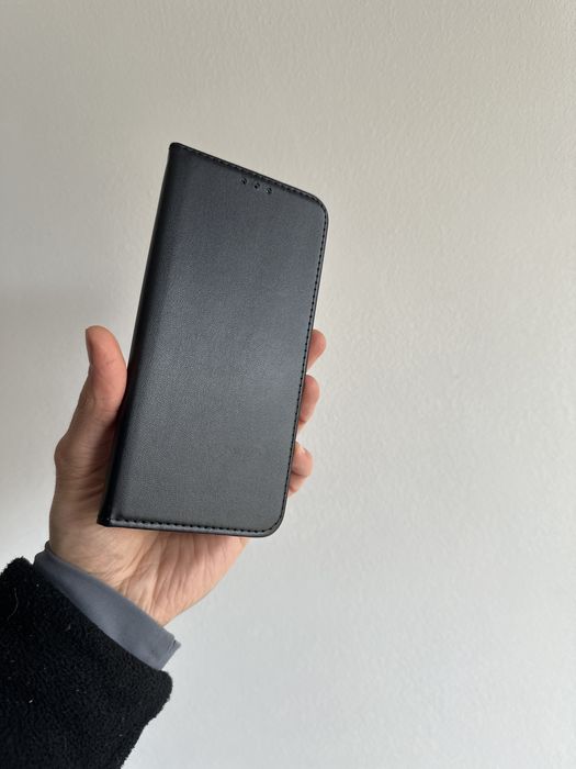 Etui Zamykane Czarne + SZKŁO hartowane do Xiaomi Redmi Note 14 5G