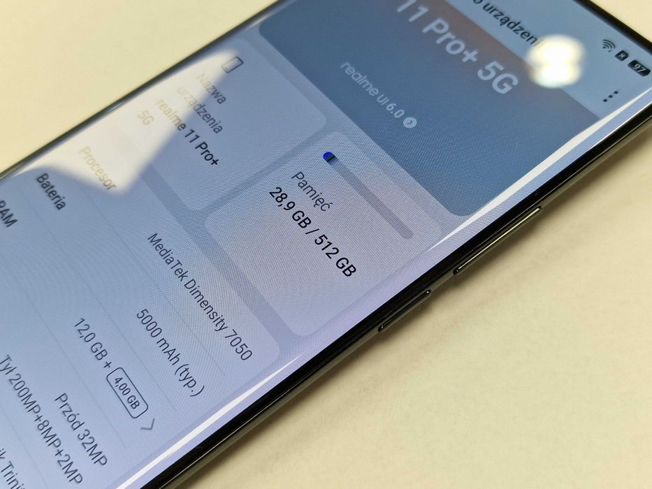 Realme 11 PRO+ 5G Dual SIM/ 12GB/ 512GB/ Astral Black/ Grade A + ładow