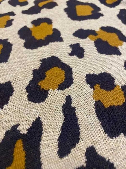 Sweter damski H&M M | beżowy, z nadrukiem pantery, długi rękaw
