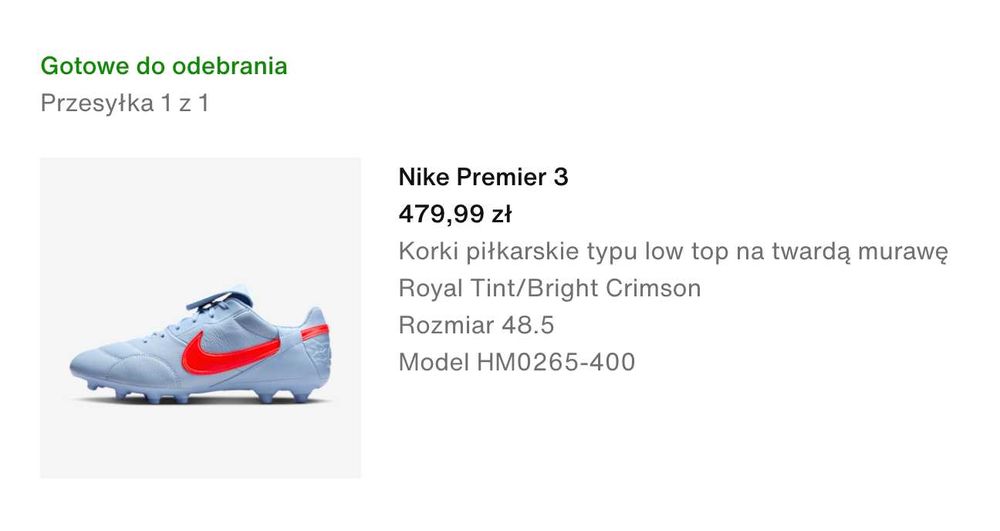 Korki piłkarskie - Nike Premier 3 (rozmiar 48,5)