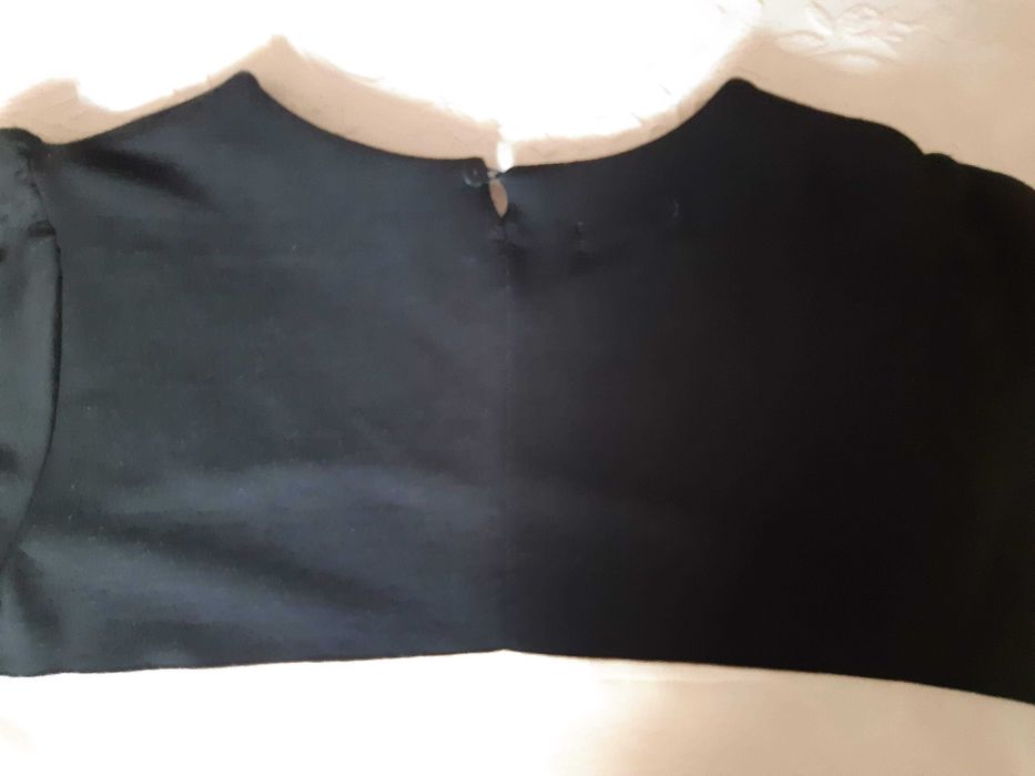 Vestido algodão/malha preto e branco, Corte Fiel, como Novo