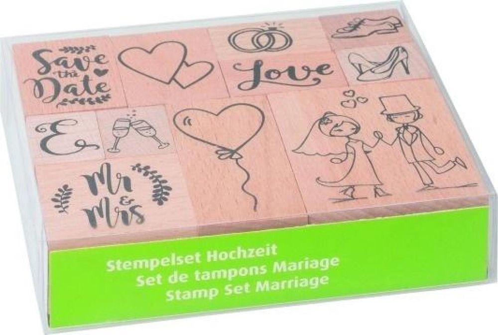 Zestaw stempli 11szt Ślub Heyda plastikowe,