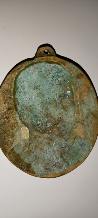 Medal, plakietka, ryngraf, obraz Ks. Józef Poniatowski z mosiądzu