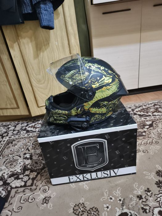 Шолом для мото з мото гарнітурою