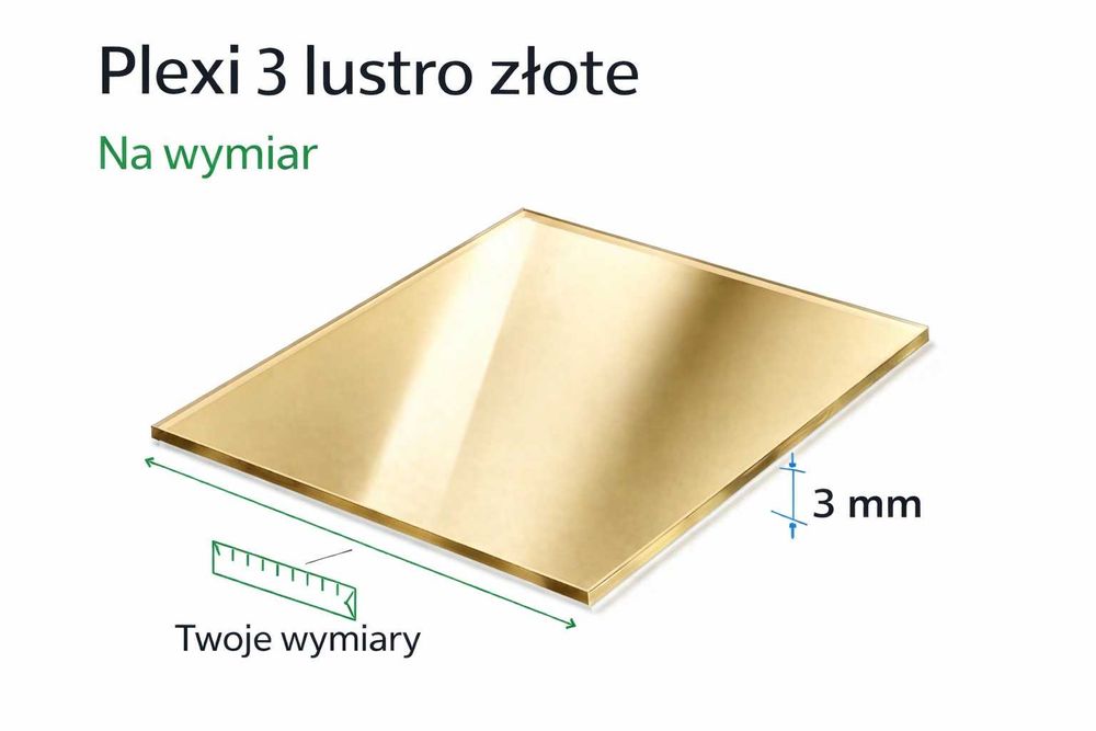 Plexi Lustro Złote Srebrne 100x50 cm Cięcie na wymiar Dekoracyjne