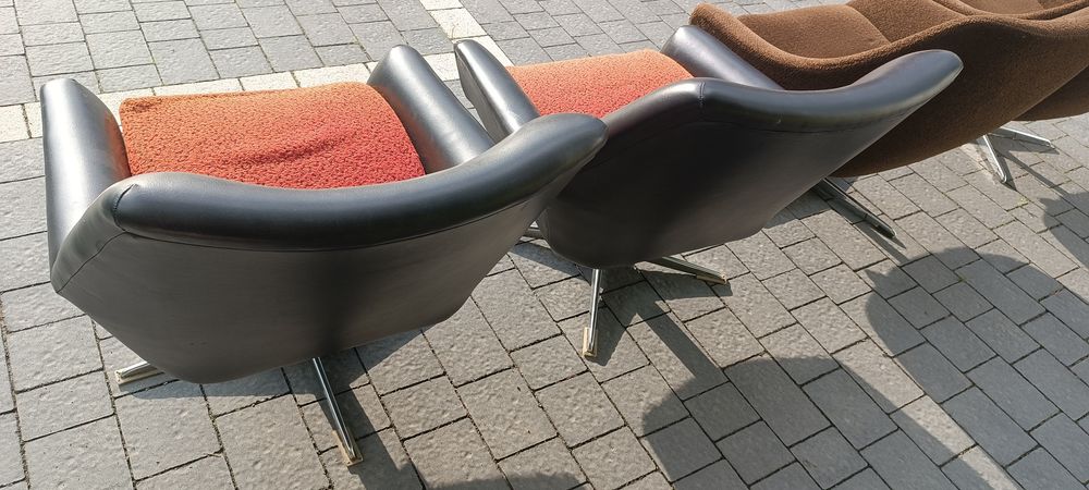 Fotele Obrotowe PRL Bauhaus DDR  PRL Obrotowe Muszelka 4 sztuki
