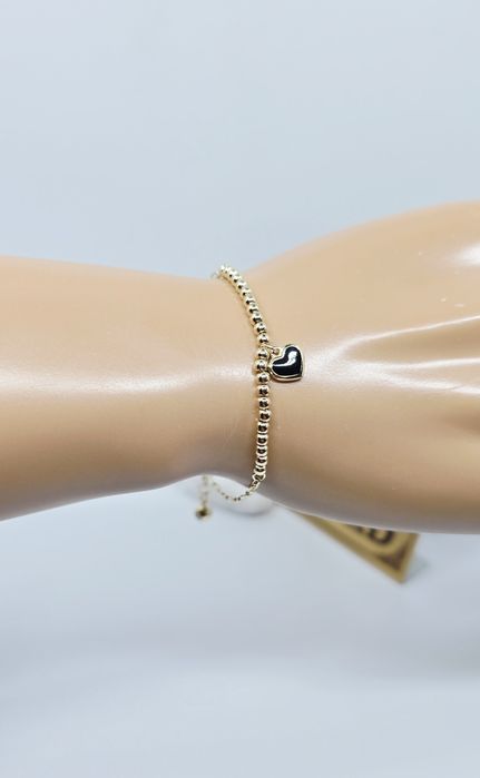 Złota bransoletka z zawieszką serce próba 585 14k