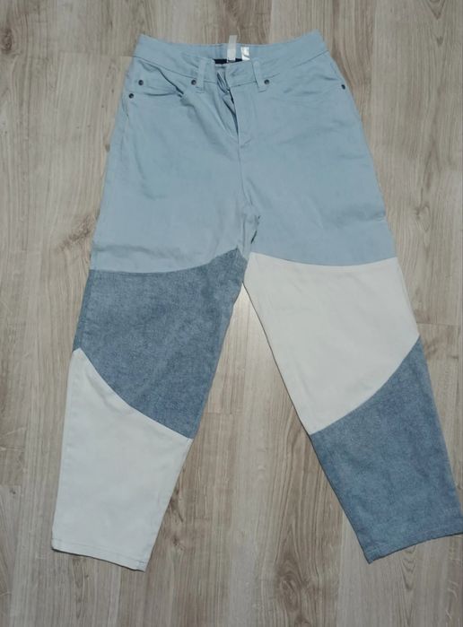 Jeansy Patchworkowe  / Spodnie damskie / mom  jeans / Jeansy / Stan Idealny  / rozm. 36