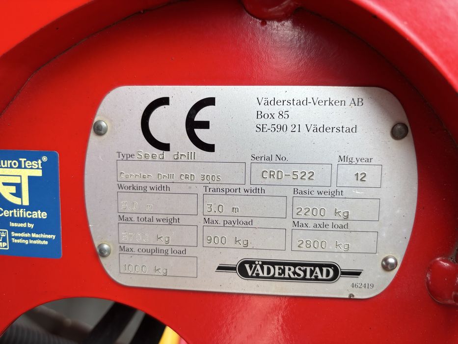 Siewnik  Vaderstad Carrier Drill 300, stan idealny , transport gratis!