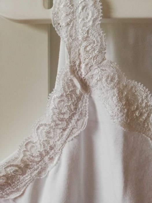Ulla Popken biały top z koronką r. 46/48