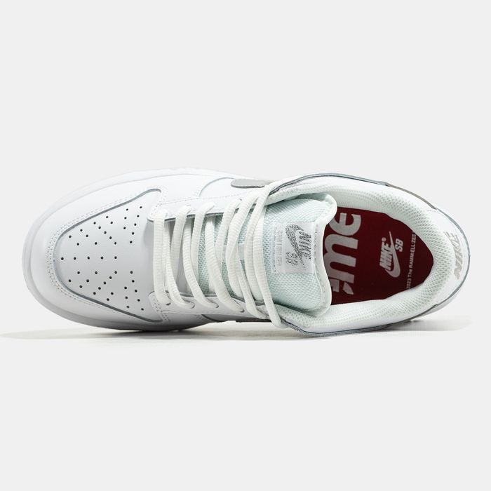 Кросівки Кроссовки Nike SB Dunk Low x Supreme White Белый Білий Кросовки повсякденні