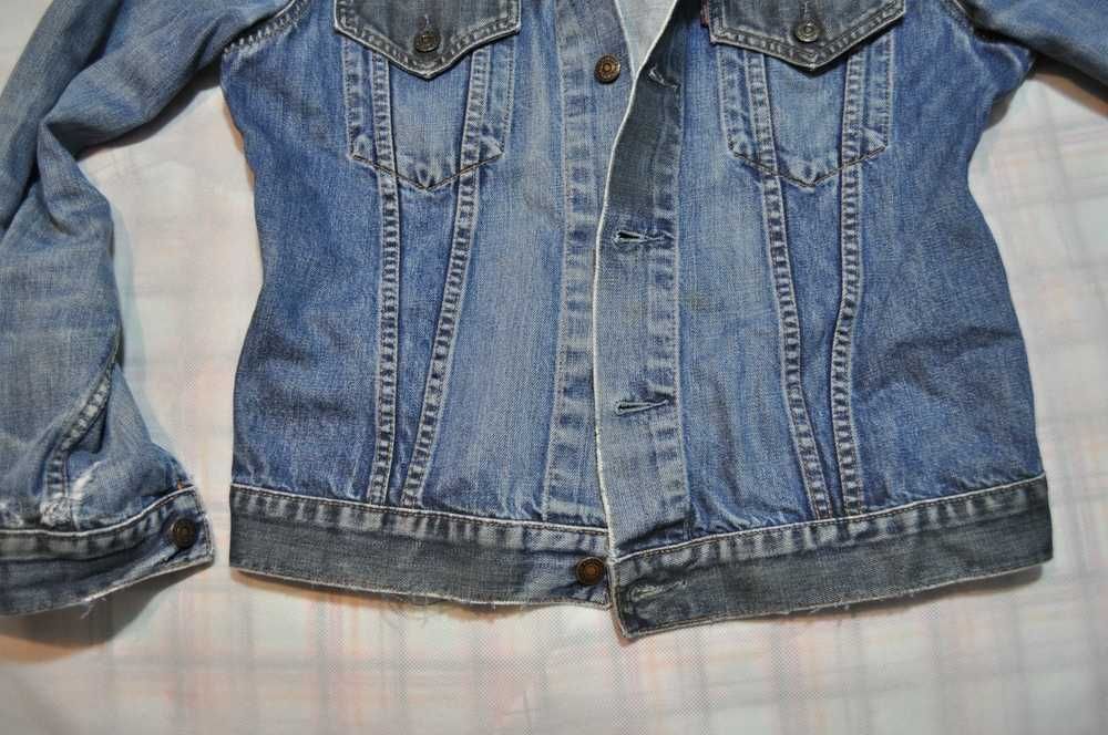 LEVIS L damska kurtka jeansowa vintage poprzecierana p1v 501