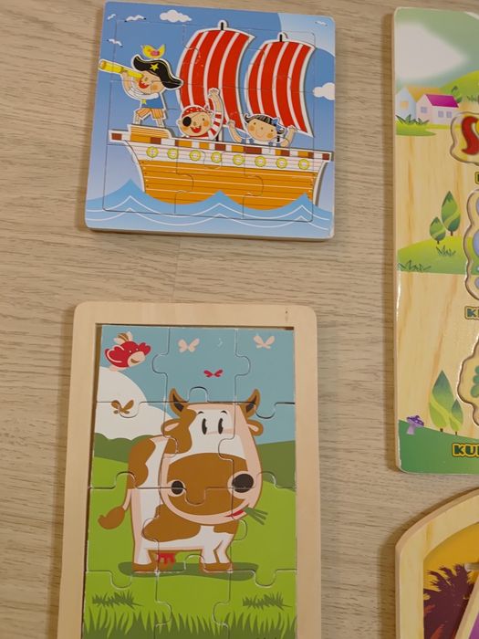 Zestaw drewnianych puzzli dla dzieci puzzle drewniane