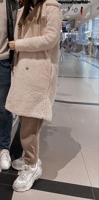 Шуба тедді молочна пальто