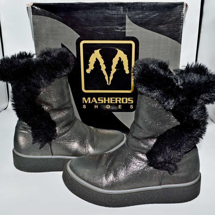 Зимові шкіряні чобітки для дівчинки masheros 34р