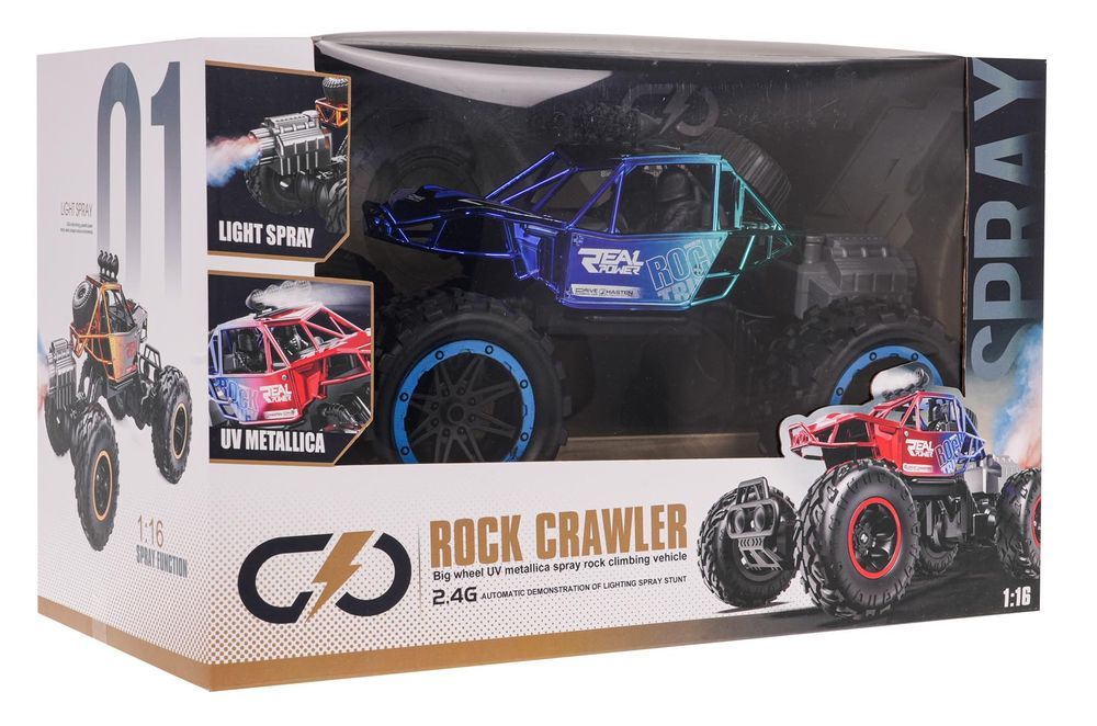 Crawler Real Rock Z Funkcją Dymu R/C Niebieski