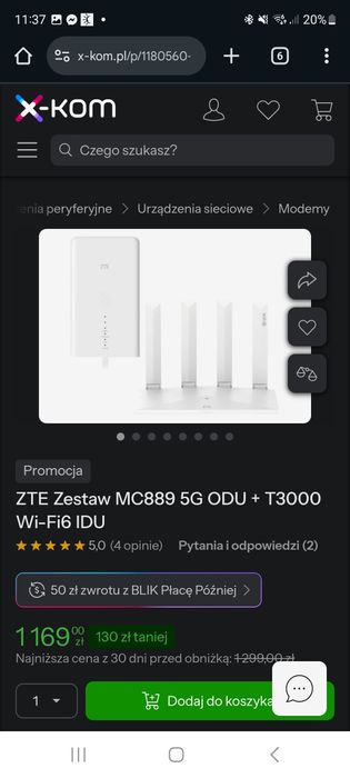 Modem ZTE MC889 + router Wi-Fi ZTE T3000