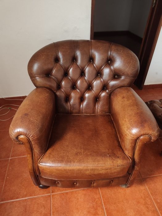 Sofá Vintage em pele