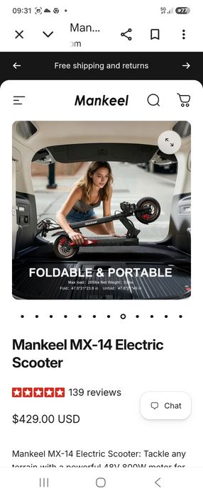 Trotinete eletrica Makeel Mx14 Nova