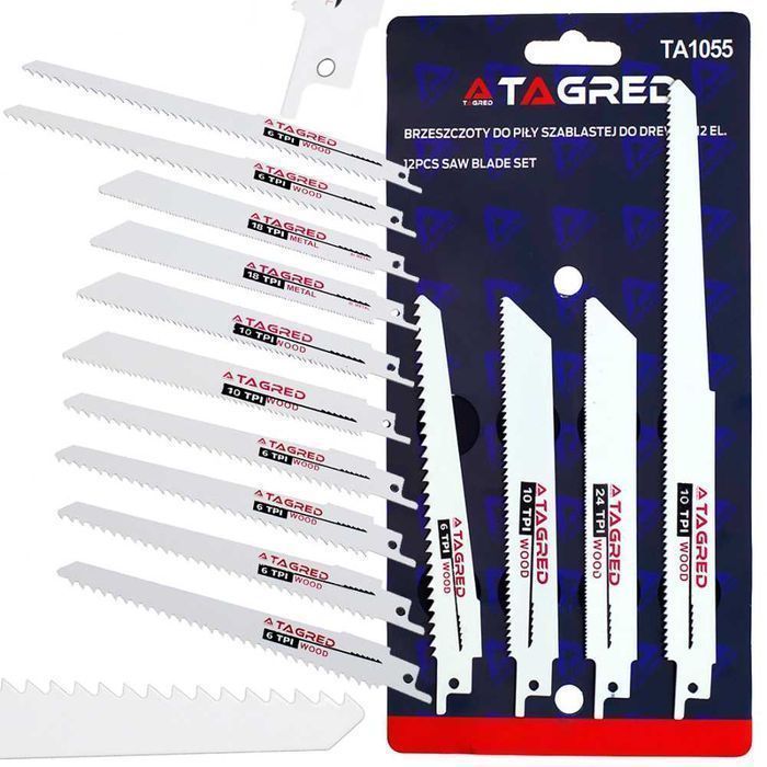 Zestaw brzeszczotów do piły szablastej 12-elementów lisi ogon