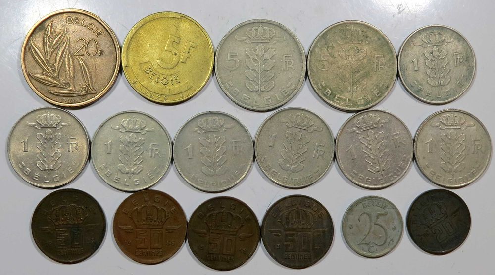 Belgica - Lote com 17 moedas - Apenas 3,00€