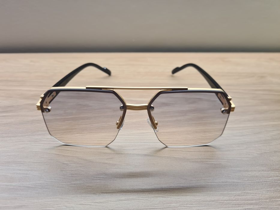 Nowe Męskie Okulary Polaryzacyjne Przeciwsłoneczne UV400 Chopard Złote