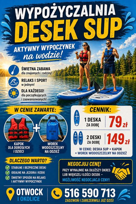 Wypożyczalnia desek SUP