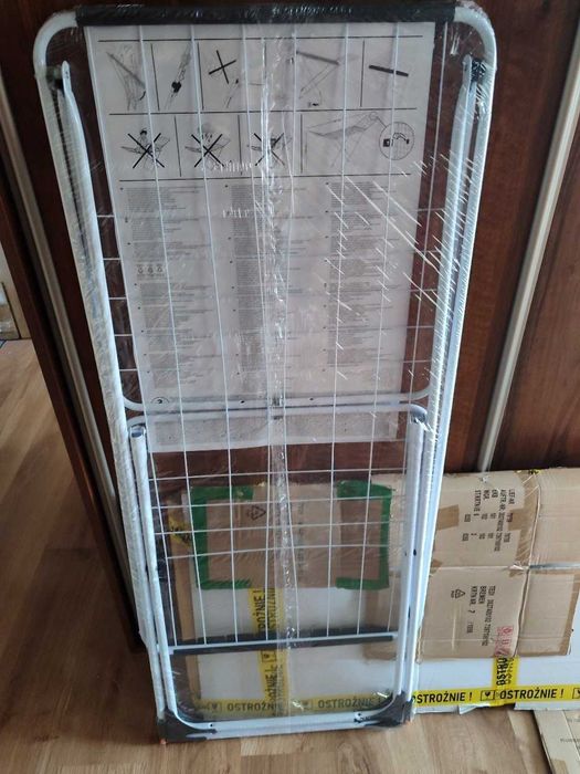 NOWA Suszarka Na Pranie Stojąca Ogrodowa Mocna Czarno-Biała