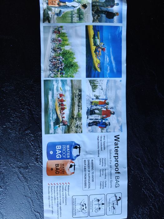 Bialy worek plecak wodoodporny 2 litry