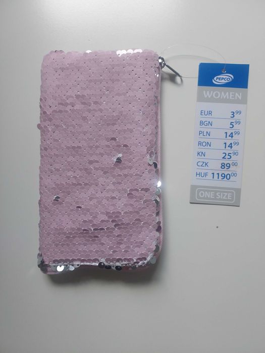 Etui na telefon różowe cekiny