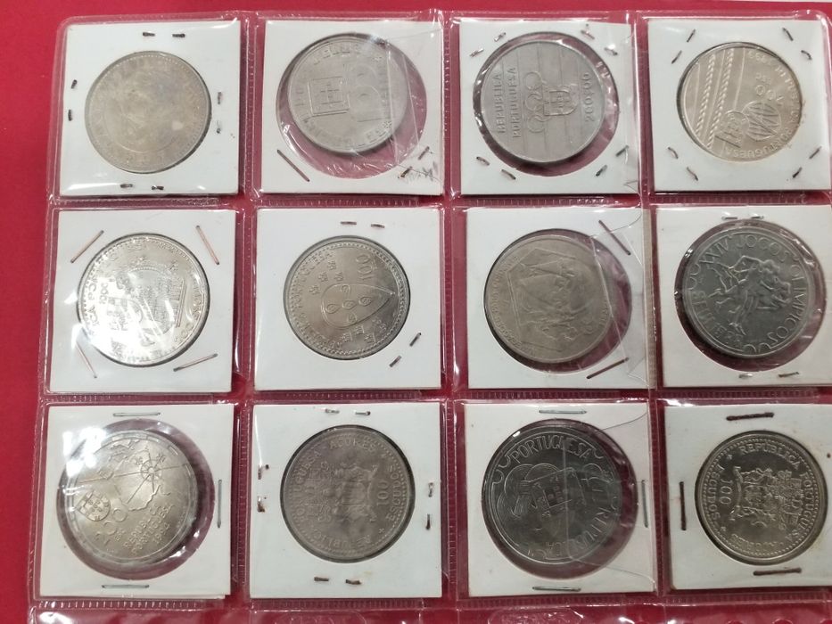 Moedas antigas portuguesas em alpaca.