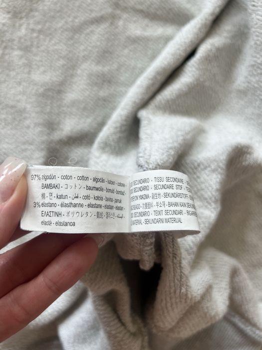 Bluza zara z kapturem bawelniana szara sportowa