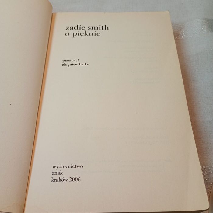 O pięknie. Zadie Smith