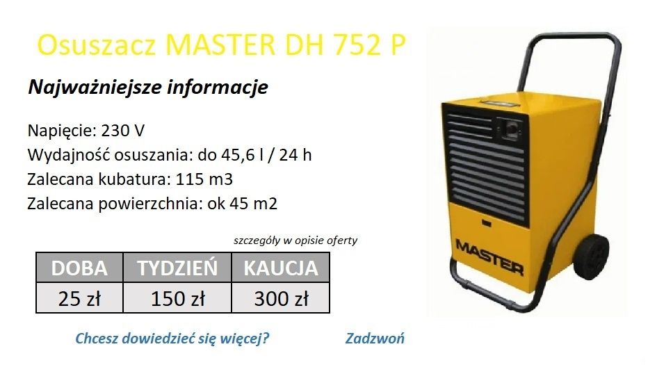 Wynajem osuszaczy powietrza - firmy i osoby prywatne