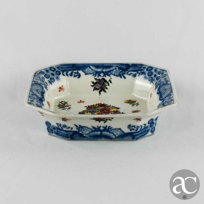 Taça porcelana da China, decoração vaso com flores