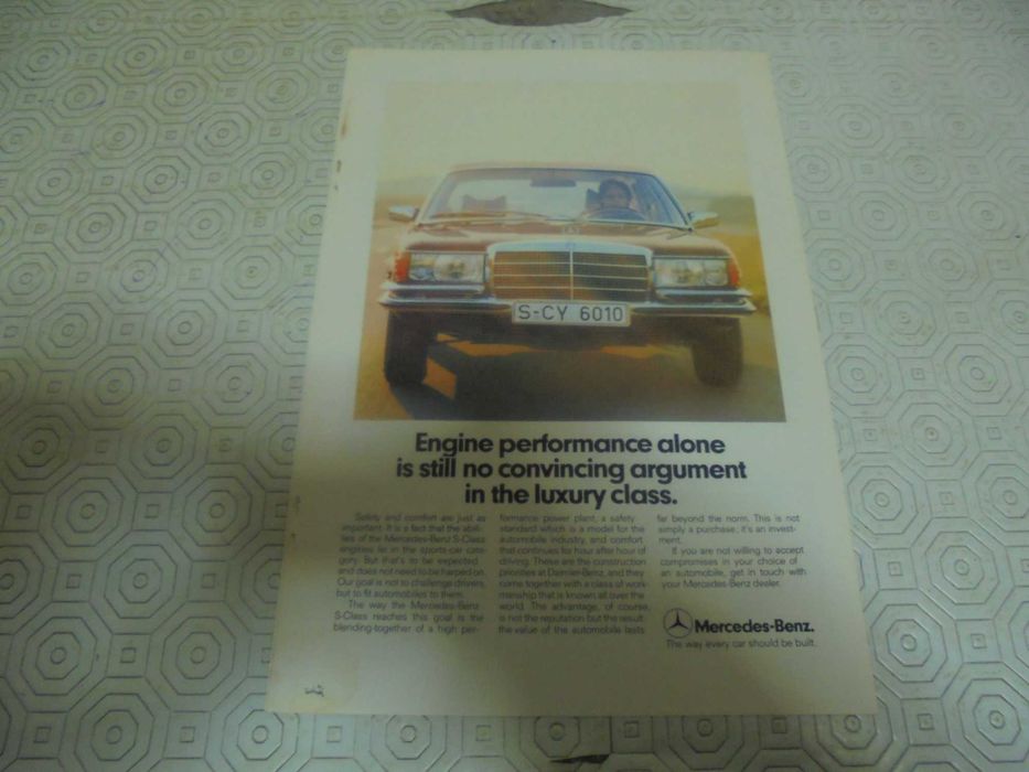 Publicidades de carros da Mercedes-Benz dos anos 70/80