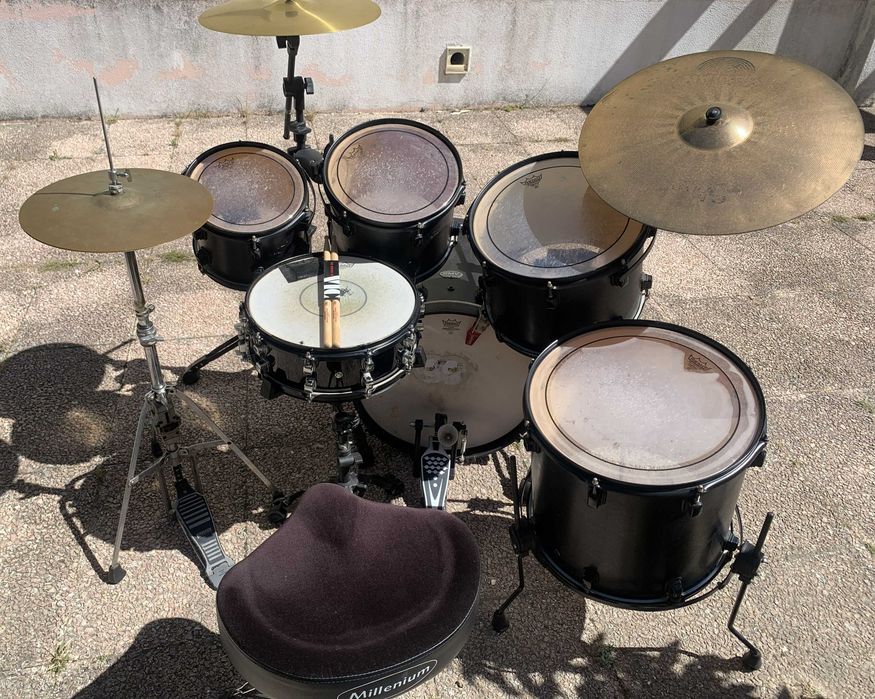 Kit Bateria RMV Completo + Tarola Yamaha Steve Gadd + Pratos + Pedal + Sacos