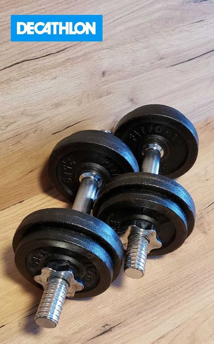 2 шт! Гантелі від Decathlon по 10 кг металеві 30 мм наборні бліни