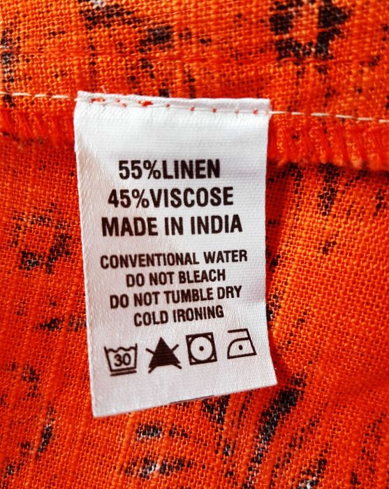 Платье миди из смесевого льна в принт в этно, бохо стиле ellie