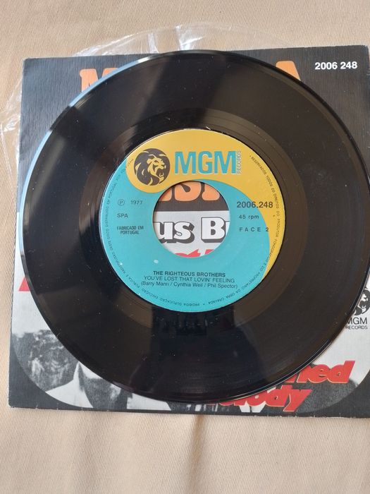 Disco 45 rpm Melodia do desespero dos Righteous Brothers