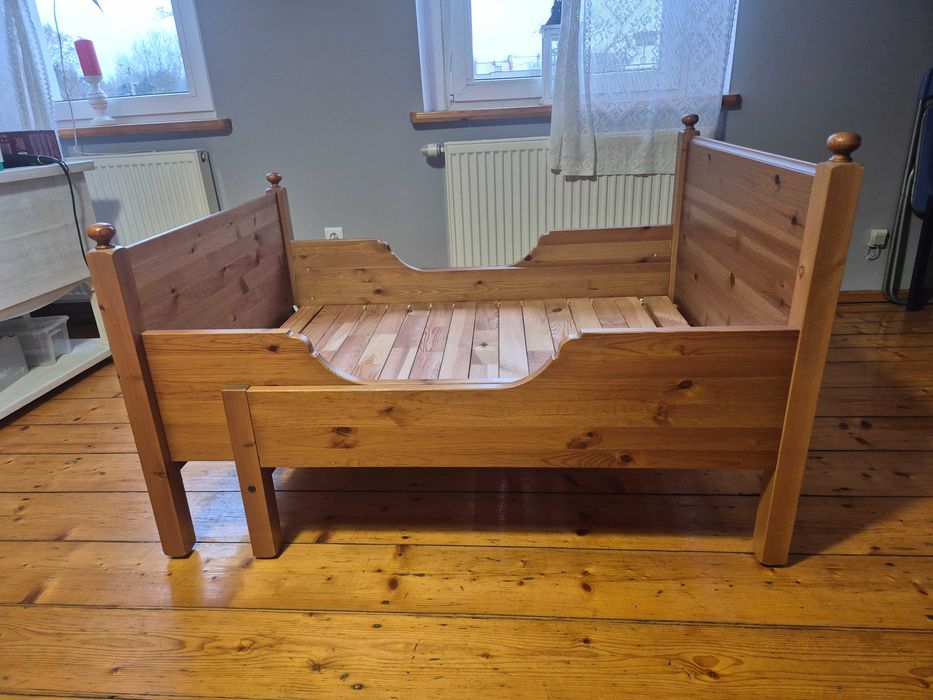 Łózko rozsuwane dzieciece IKEA Leksvik rama z dnem