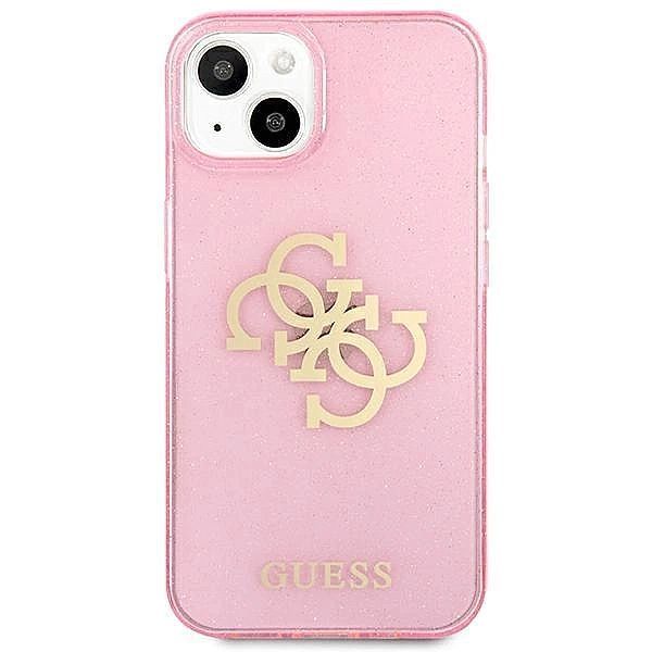 Etui Guess Glitter 4g Big Logo na iPhone 13 mini - różowe