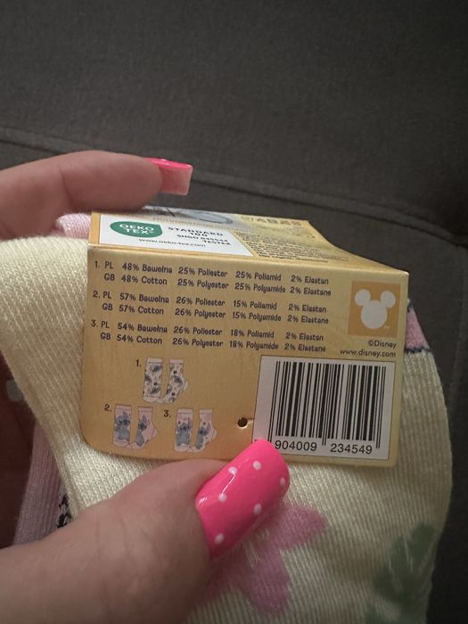 Zestaw 3 nowych skarpetek damskich pastelowe Lillo&stitch