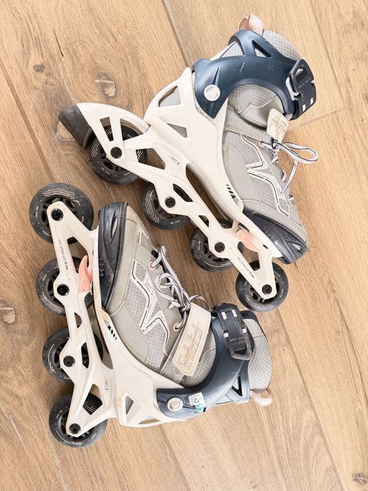 Rolki regulowane 35-38, ochraniacze i kask