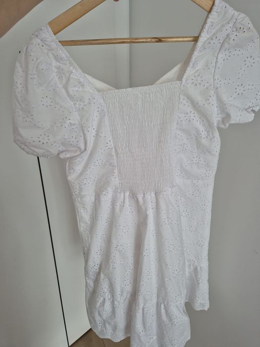 Sukienka biała boho romantyczna midsommar z haftem