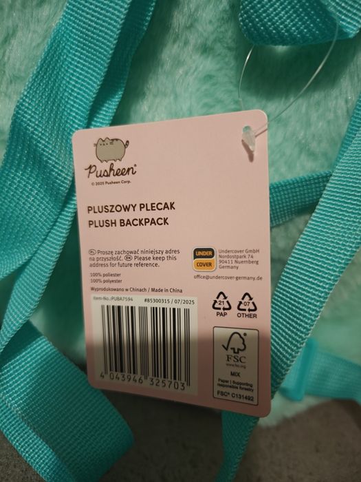 Plecak pluszowy dziecięcy Pusheen