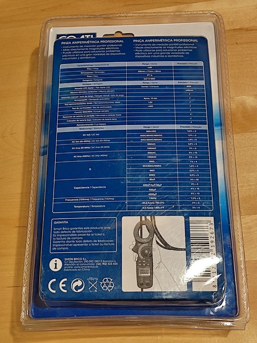 NOVA Pinça Amperimétrica Profissional COATI 600V 1000A multimetro TRMS