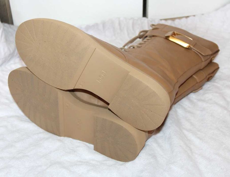 hogl skóra skórzane kozaki botki trekkingowe 39 40 bezowe camel